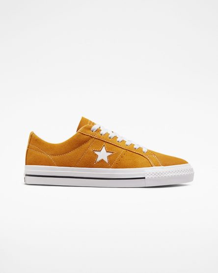 Bascheți Barbati Converse One Star Pro Aurii Portocalii Albi Negrii | RO VYFSZ470